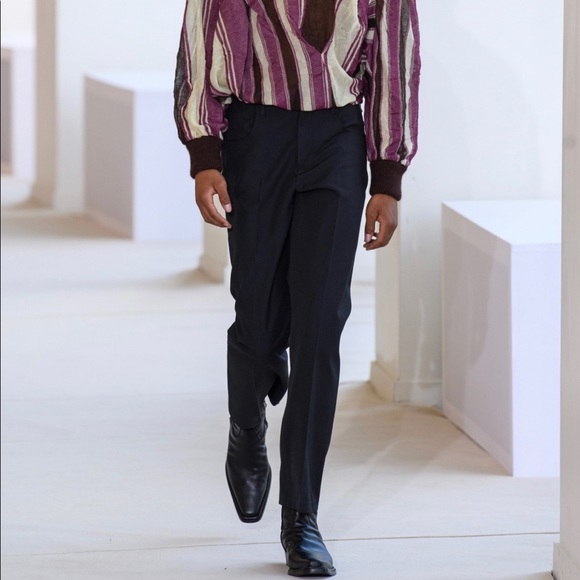 Acne Studio Men’s Creased Trousers in Navy Size Small - Picture 7 of 7